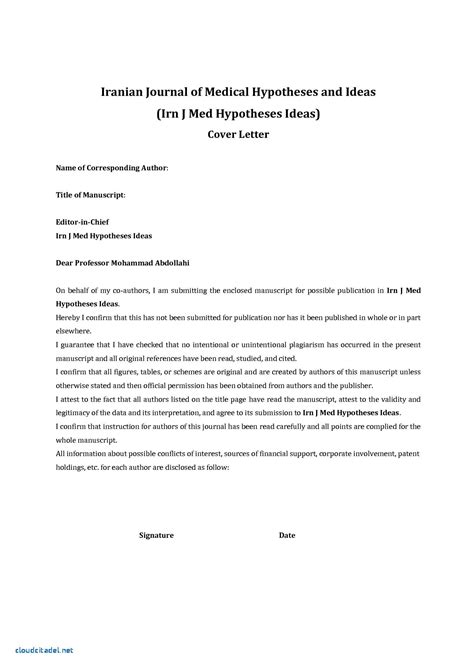 Submission of a manuscript implies: Cover Letter For Paper Submission In Journal - 200+ Cover ...