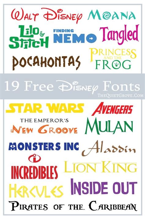 19 Free Disney Fonts ⋆ The Quiet Grove
