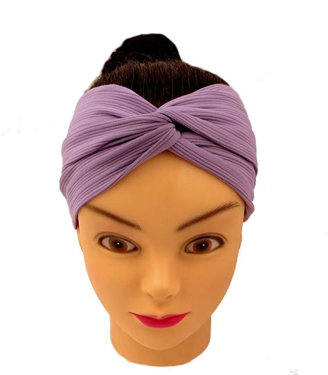 Twist Headband Turban Lavender Lilac Jersey Knit Head Wrap Purple