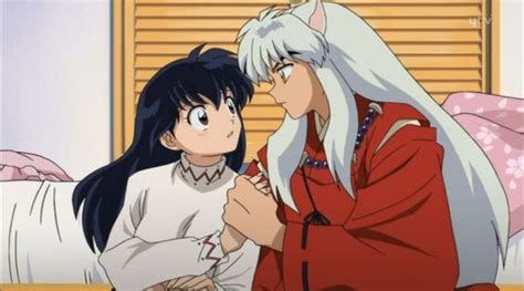 Inuyasha In Kagomes Room About To Kiss Screenshot From Inuyasha The
