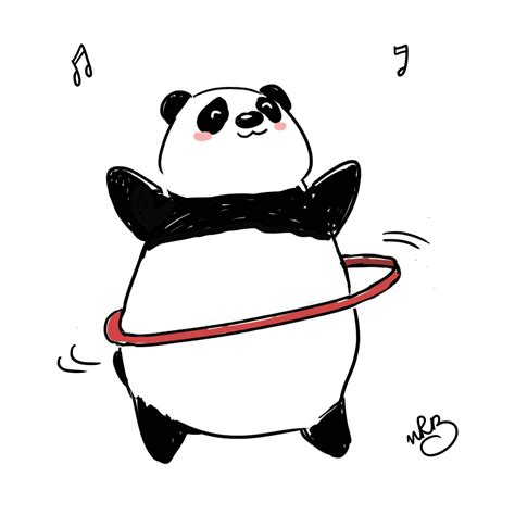 A Panda Bear Is Holding A Hula Hoop
