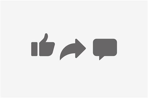 Vector Like Comment Share Icon Set Custom Designed Icons Creative