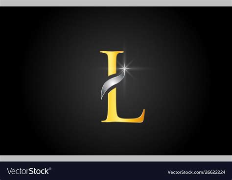 Yellow Gold Alphabet Letter L Logo Company Icon Vector Image Ad Alphabet Letter Yellow