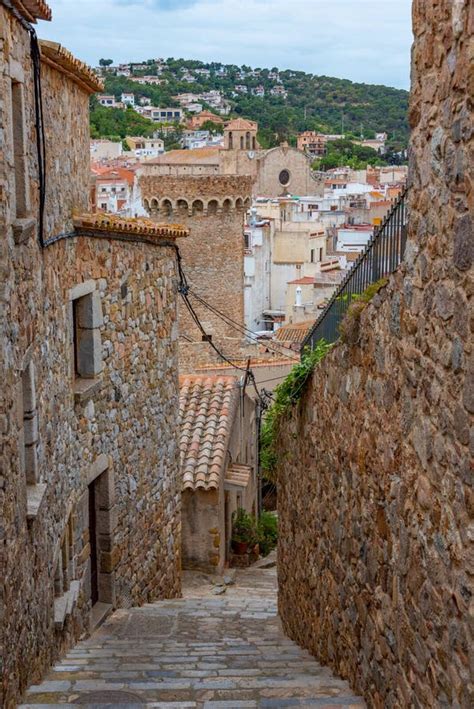 Medieval Street In Spanish Town Tossa De Mar Stock Image Image Of