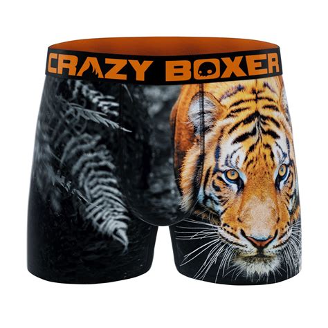 Crazyboxer Outdoor Wild Tiger Mens Boxer Briefs 3 Pack Crazyboxer