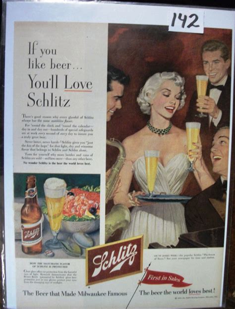 142 Schlitz Beer Ad 1952 Etsy Beer Ad Schlitz Beer Beer