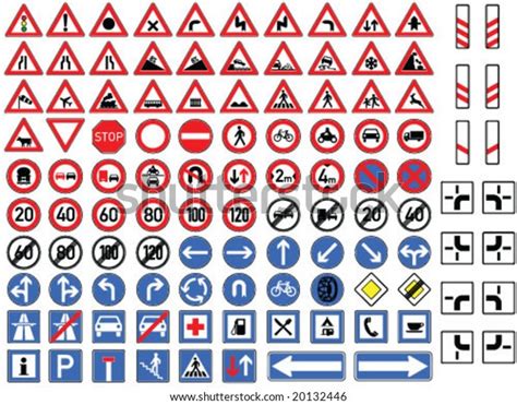 Traffic Signs Collection Vector Stock Vector Royalty Free 20132446