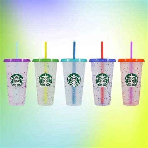 Starbucks 2021 Summer Cups Confetti Color Changing Reusable Etsy Uk