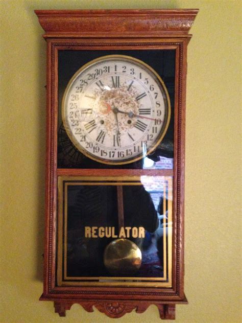 Oak Calendar Regulator Store Clock With 8 Day Movement And Chime Made