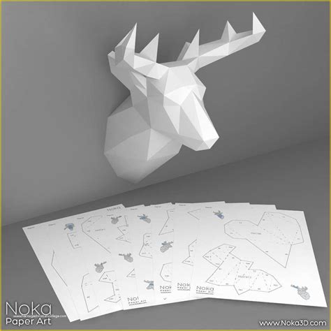 Free Papercraft Templates Pdf Of Deer Head Trophy 3d Papercraft Model
