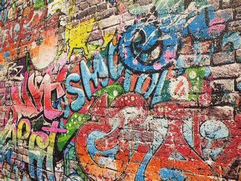 Carta Da Parati Stile Graffiti Adolescenti Bambini Vernice Spray Arte