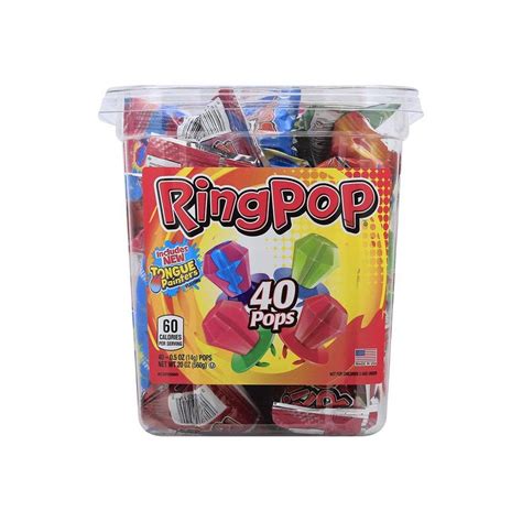 Ring Pop Individually Wrapped Variety Party Pack 40 Count Candy