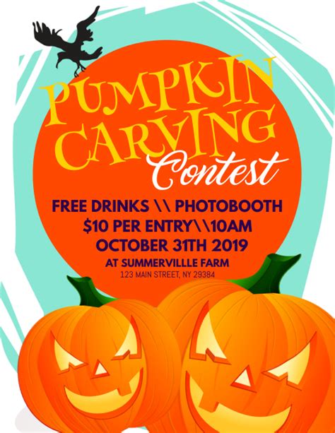 Pumpkin Carving Contest Flyer Template Postermywall