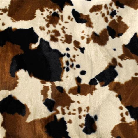 Brown Tan Cow Velboa Faux Fur Cow Print Fabric Cow Print Wallpaper
