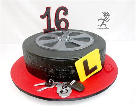 14 Tyre Cake With Edible Keyring And Keys Tire Cake Boys 16th