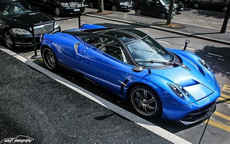Hd Wallpaper Bleu Blu Blue Cars Huayra Italia Pagani Supercars