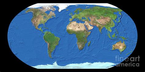 Whole Earth Map Photograph By Worldsat Internationalscience Photo