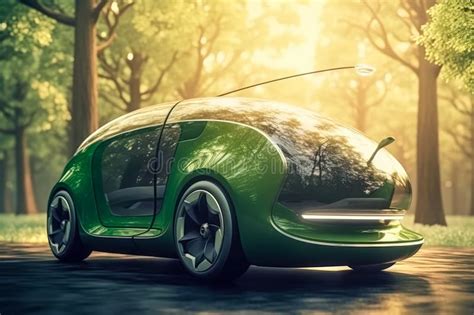 Electric Car Concept In Green Environment Concept Green Energy Eco