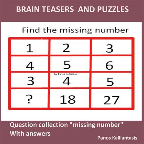Brain Teasers And Puzzles Three Missing Number For Practice