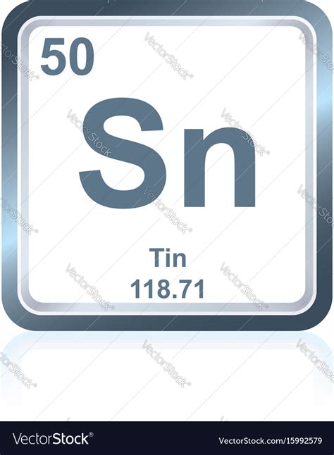 Chemical Element Tin From The Periodic Table Vector Image