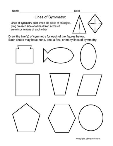 Worksheet Draw Lines Of Symmetry Elem By Abcteach Teaching