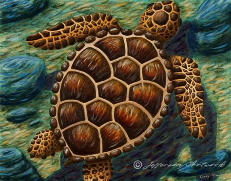 Green Sea Turtle Art Print Etsy