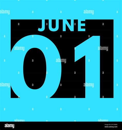 June 1 Flat Daily Calendar Icon Date Day Month Calendar For The