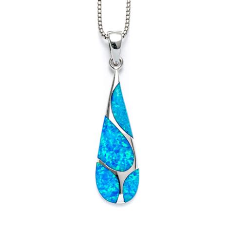 Blue Opal Drop Necklace Landing Company