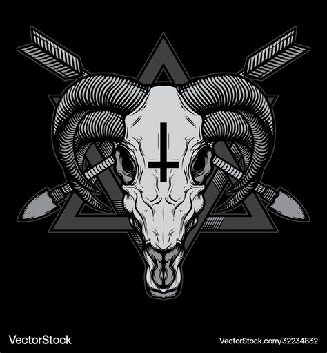 Satanic Deer Skull Royalty Free Vector Image VectorStock