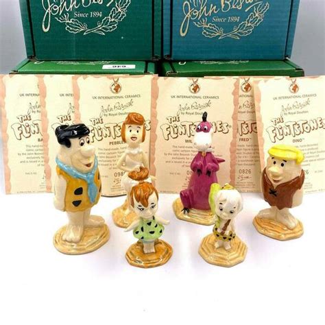 Boxed Beswick Flintstones Figurines With Coa Fred Bam Bam Wilma