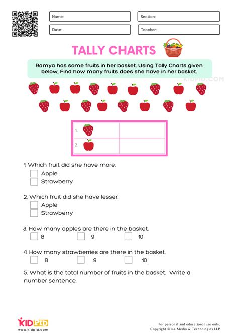 Tally Charts Free Printable Worksheets For Grade 1 Kidpid