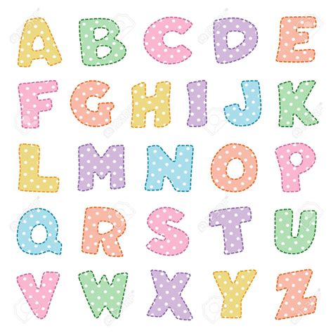 Alphabet Original Design In Pastels With White Polka Dots In 2020