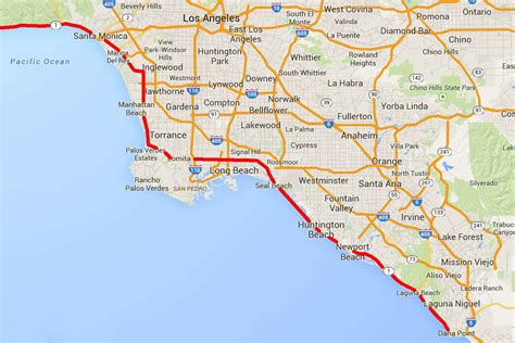 Map Of Pch 1 In California Printable Maps