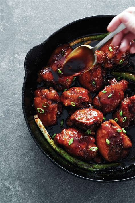 Cast Iron Skillet Recipe Sticky Chicken Thighs With Ginger And Garlic