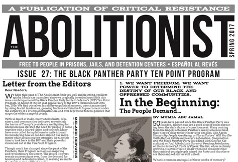 The Black Panther Party Point Platform Highlights Today Critical Resistance