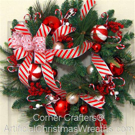 Christmas Candy Cane Wreath Holiday Decoration
