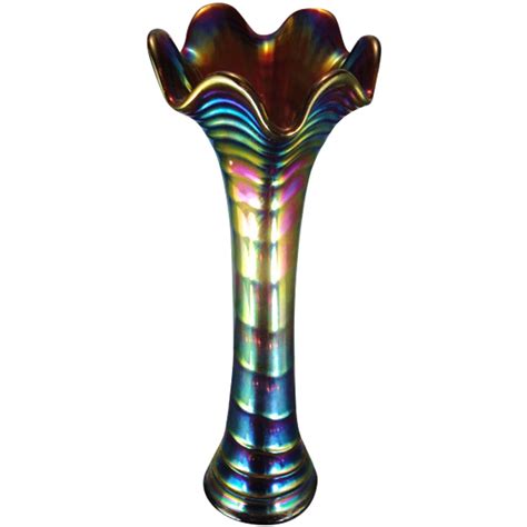Imperial Ripple Purple Standard Size Vase Carnival Glass Showcase