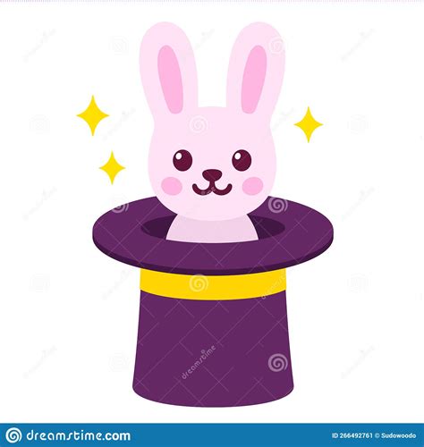 Magic Trick Bunny In Magician S Hat Stock Vector Illustration Of