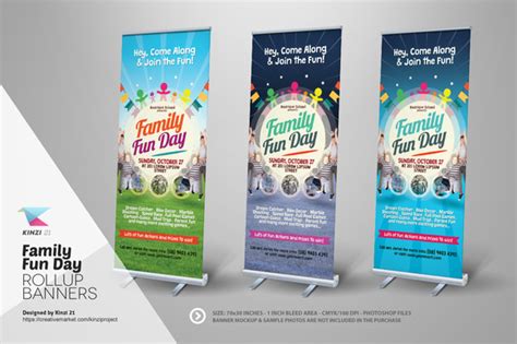 Banner design family guy wedding fictional characters art valentines day weddings art background kunst performing arts. Family Fun Day Roll-up Banners ~ Flyer Templates on ...