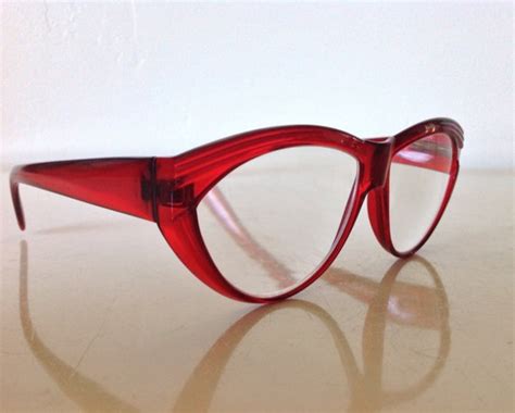 Vintage Red Framed Oversized Eyeglasses Personal Optics