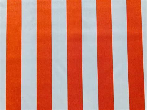 Orange And White Striped Dralon Outdoor Fabric Acrylic Teflon Waterproof