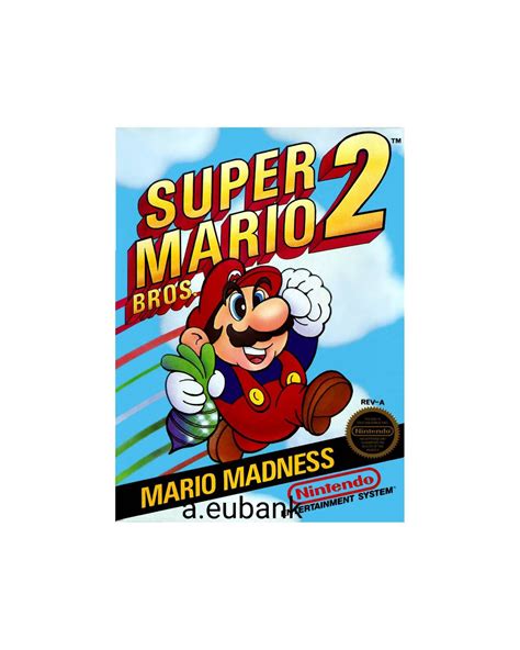 Nintendo Nes Super Mario Bros 2 Cover Art Printable Download Etsy