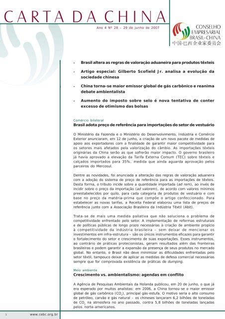 Carta Da China 28pmd Cebc Conselho Empresarial Brasil China