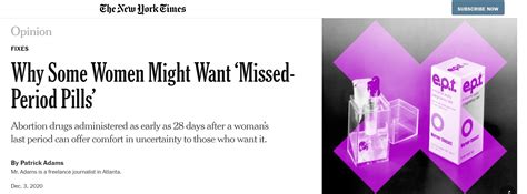 New York Times Article Why Some Women Might Want Missed Period Pills