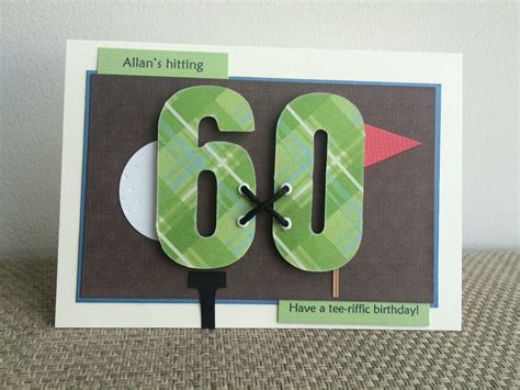 Golf Themed Masculine 60th Birthday Card 60th Birthday Cards Wall Clock Card Making Golf