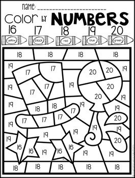 New Year's Color by Code Numbers 11-20 Activities by Kindergarten Rocks
