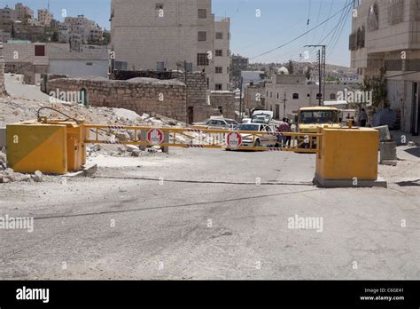 A Barrier In Central Hebron Palestine Stock Photo Alamy