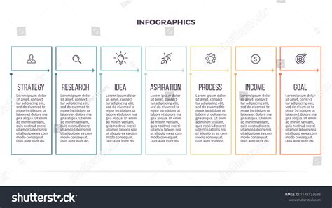 Business Infographics Informational Table 7 Steps Stock Vector Royalty