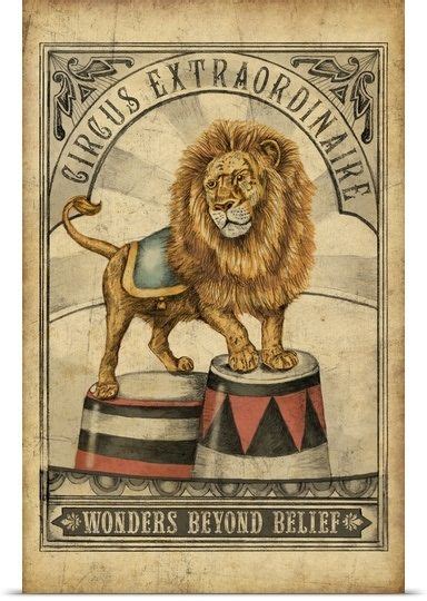 Big Top Vintage Circus Posters Circus Lion Art Circus Poster