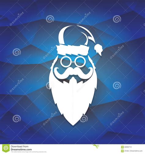 Vector Christmas Hipster Santa Claus Greeting Card Stock Vector
